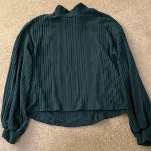Green mock neck sweater